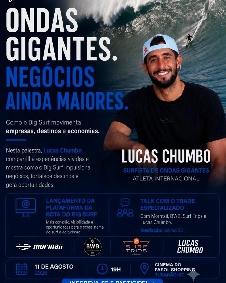 Lançamento da Rota do Big Surf - Palestra com Lucas Chumbo