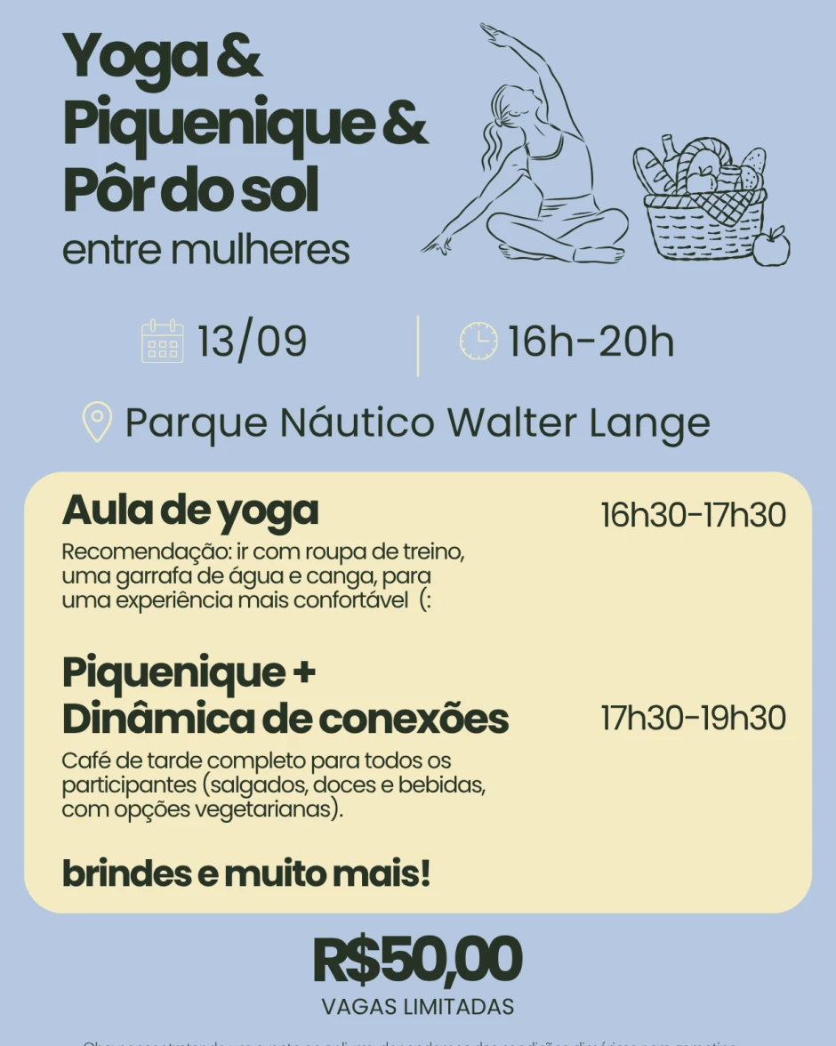 Yoga + Piquenique no pôr do sol