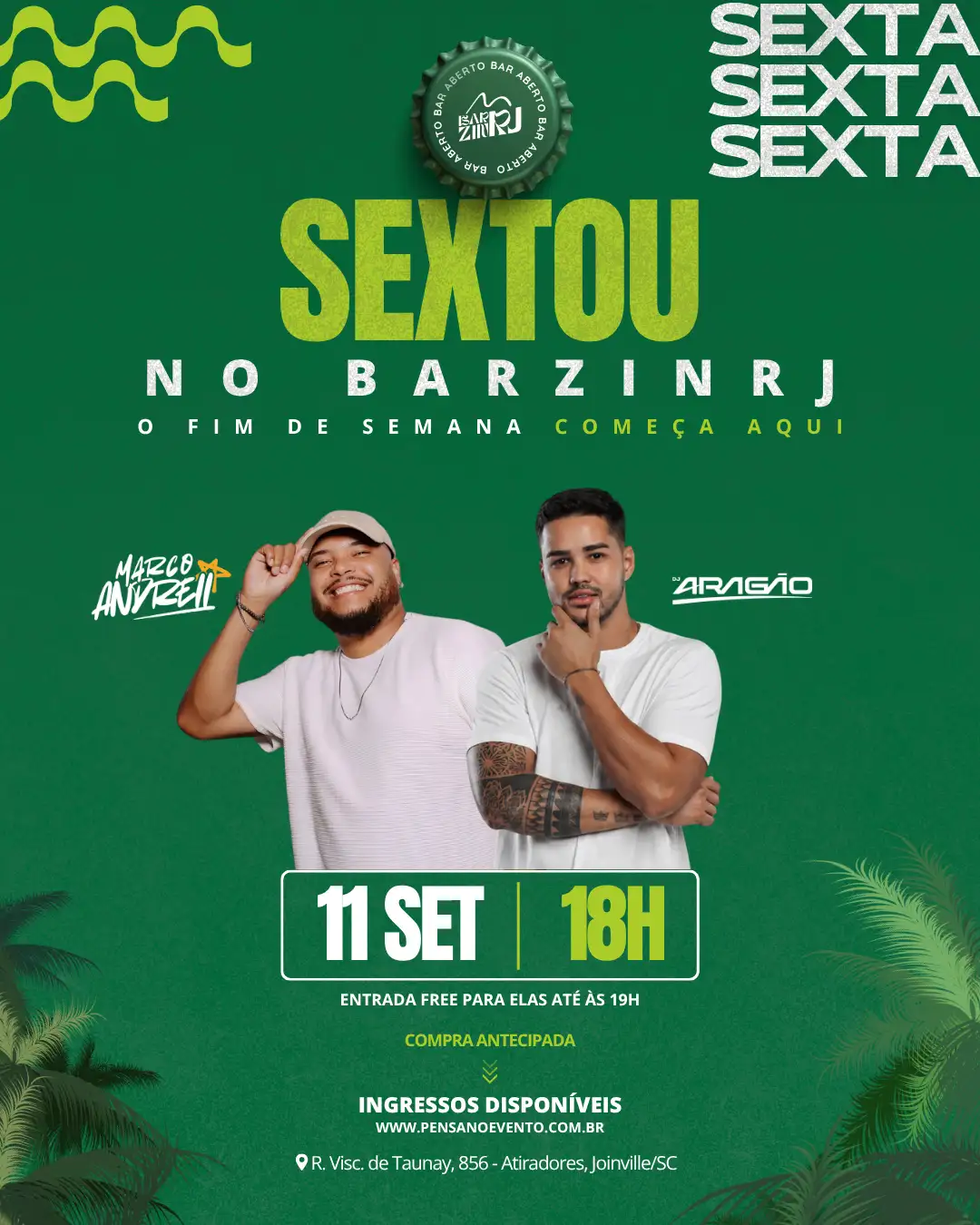 Sextou no BarzinRj: Marco Andrei + Dj Aragão