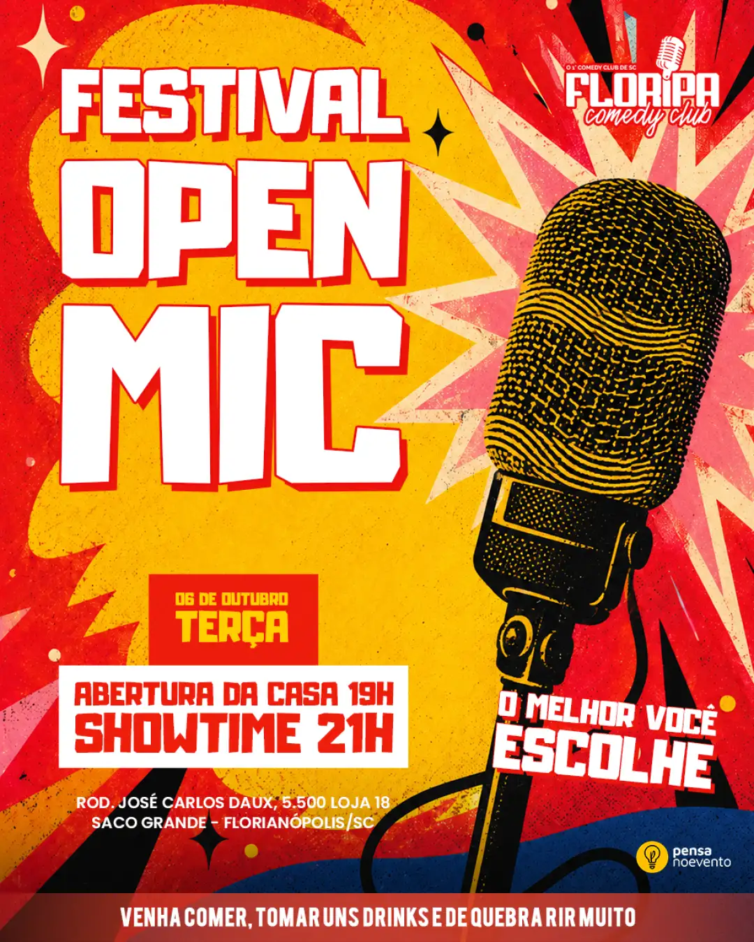 FESTIVAL OPEN MIC - O MELHOR VOCÊ ESCOLHE - 21h