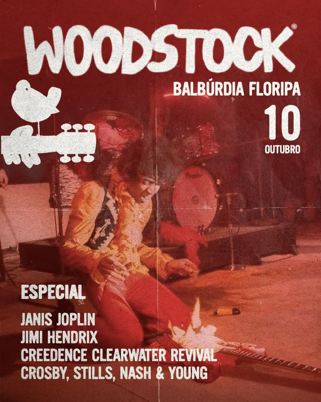 WOODSTOCK BALBÚRDIA - CREEDANCE (BANDA CAMALEÃO ROBO) + JANIS JOPLIN ( BANDA PINK JANIS) + JIMI HENDRIX ( MATEHUS LIBORIO TRIO) + CROSBY; STILL; NIEL & YOUNG  (WILARD RIBEIRO)