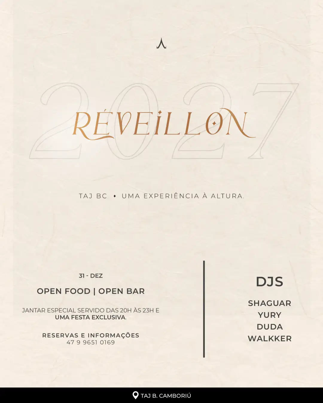 Réveillon Taj Bar 2027