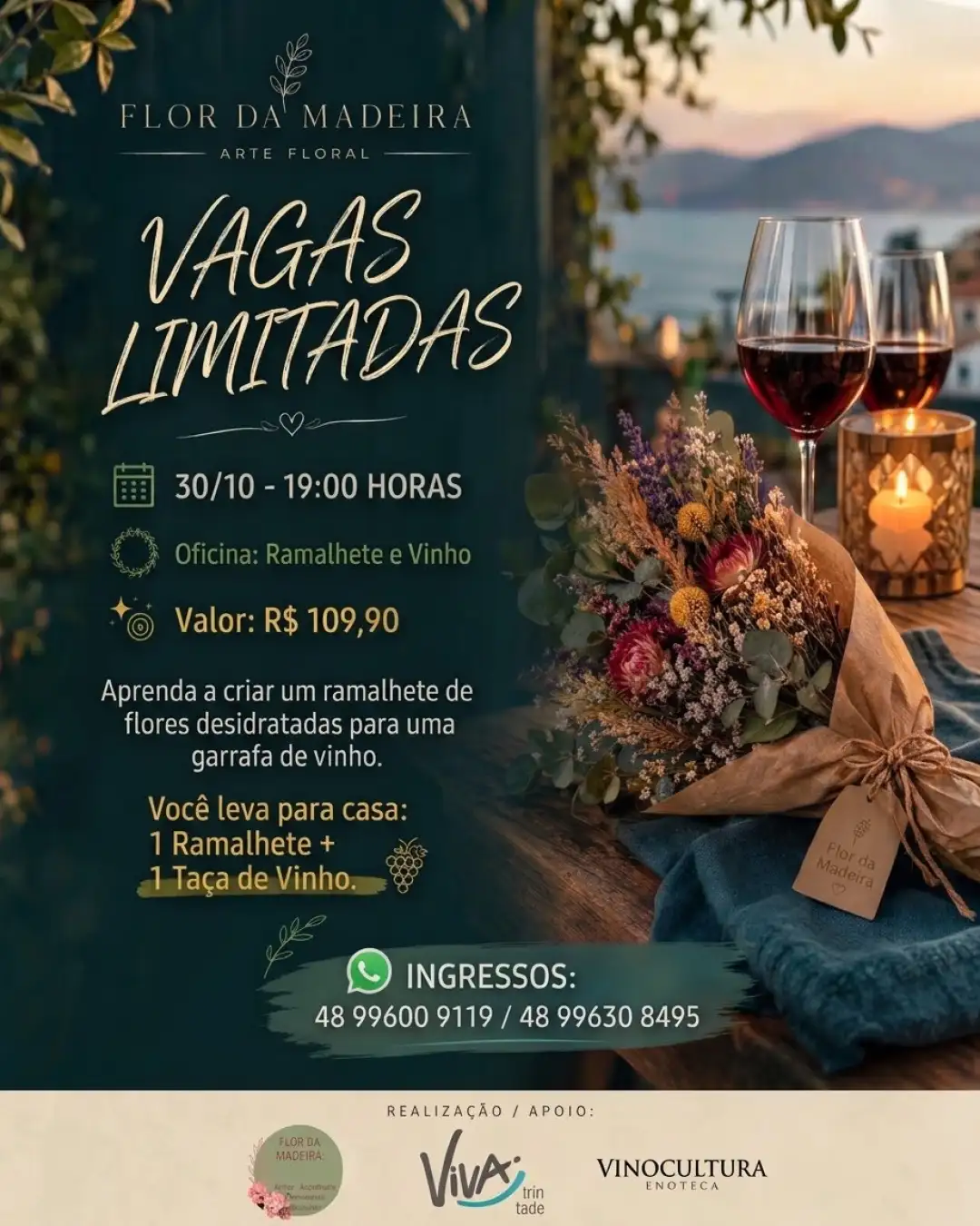 Oficina: Ramalhete e Vinho | Flor da Madeira
