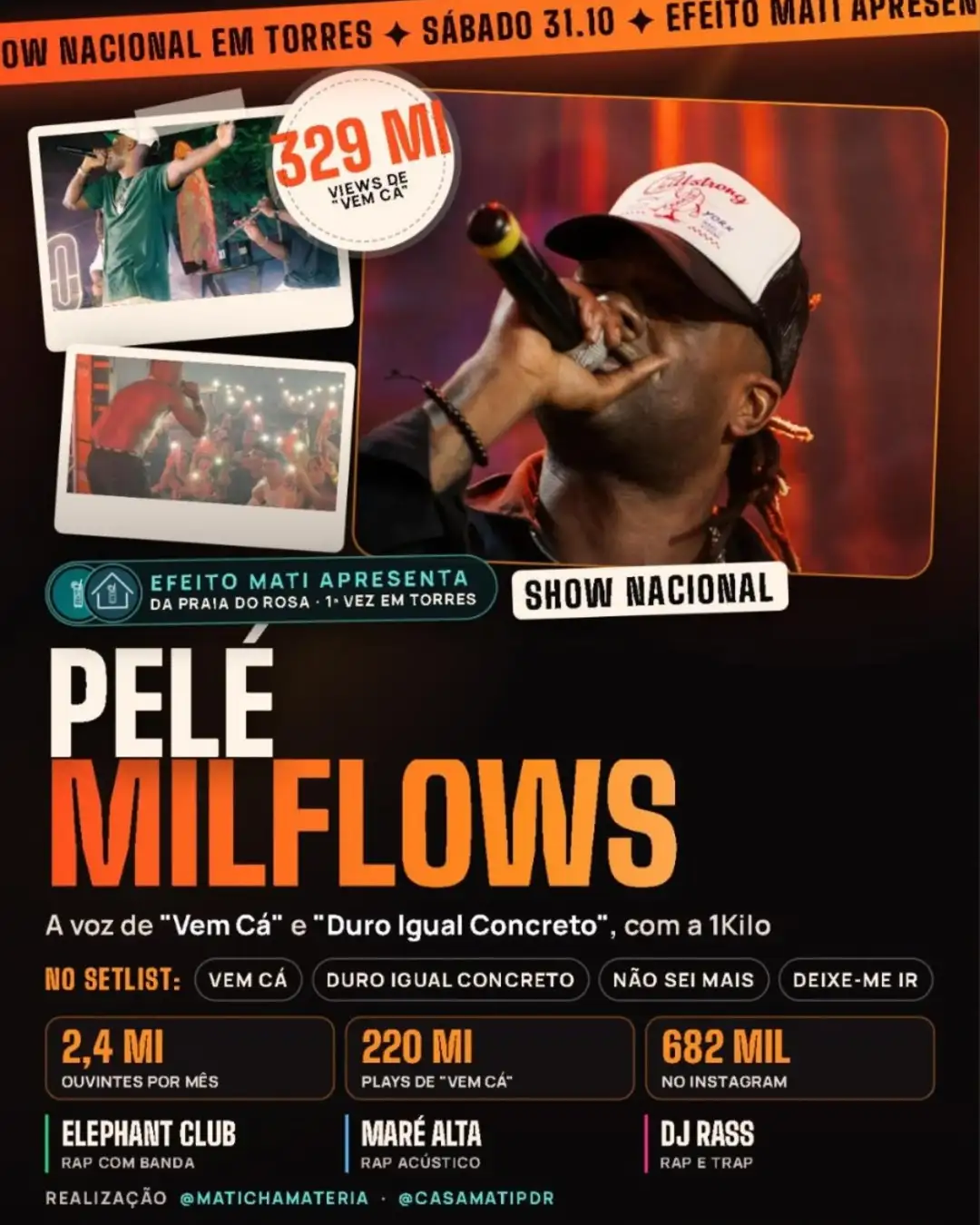 🔥 EFEITO MATI EM TORRES | PELÉ MILFLOWS – TURNÊ VEM CÁ 2026 🔥