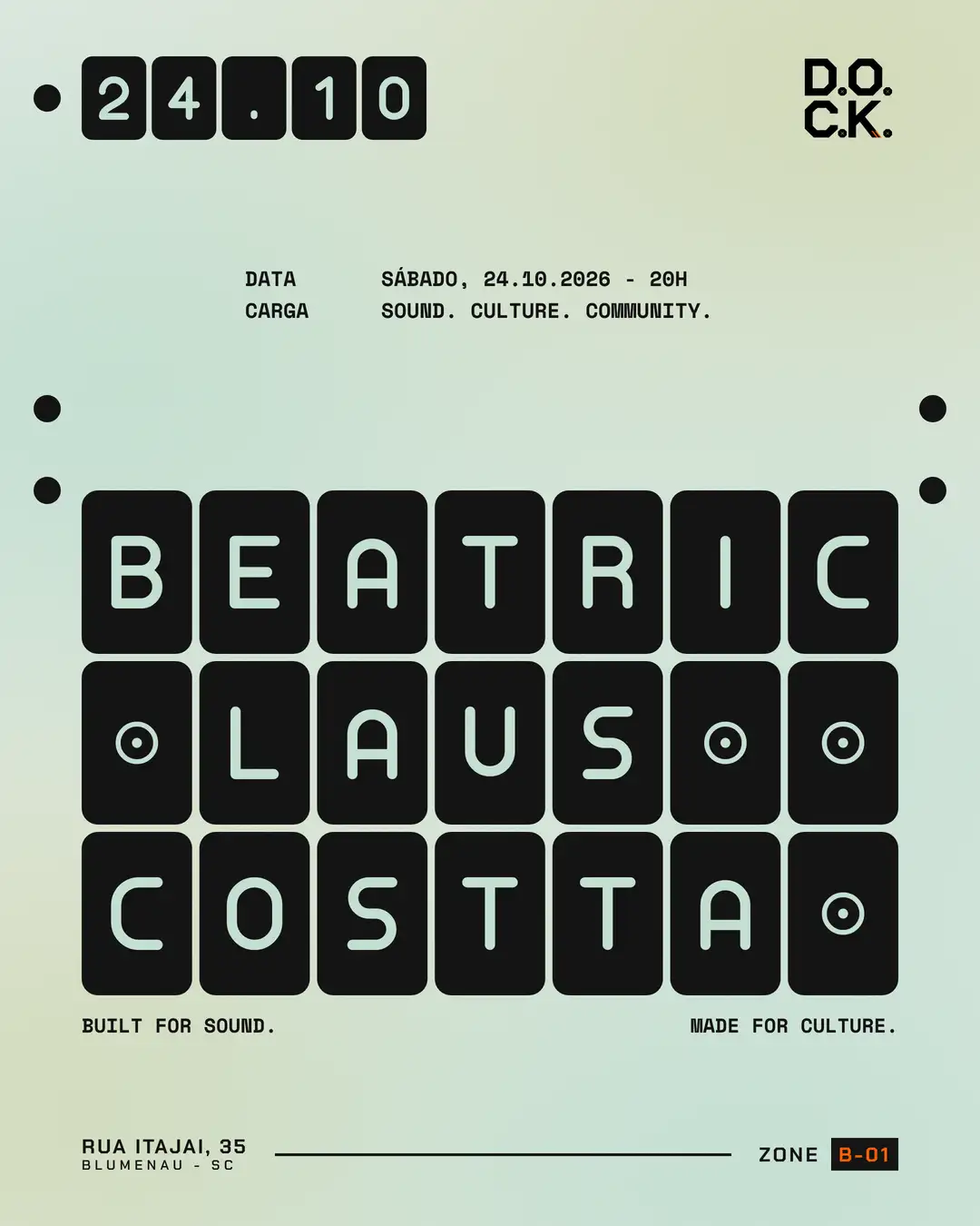 D.O.C.K. apresenta Beatric, Laus e Costta