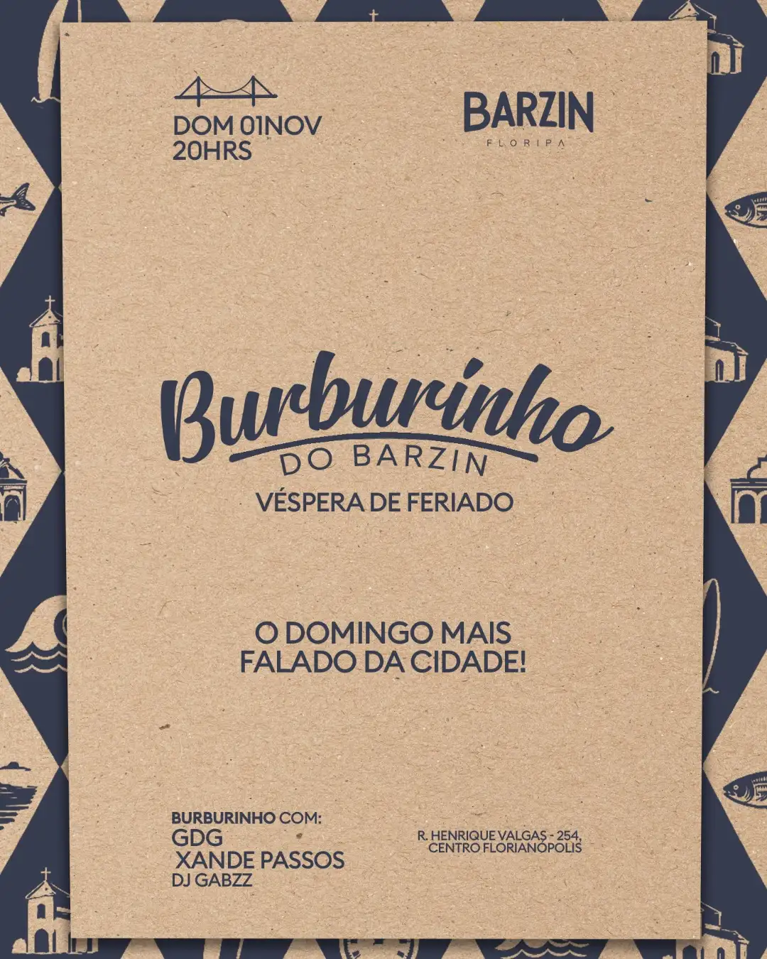 BARZIN DOMINGO 01/11 - BURBURINHO PRÉ FERIADO - GDG + DJ GABZZ