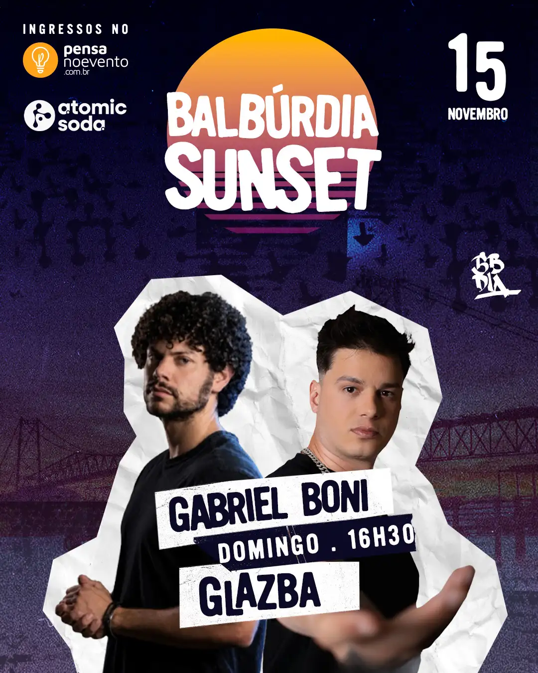 BLABÚRDIA SUNSET - COM GABRIEL BONI + GLAZBA